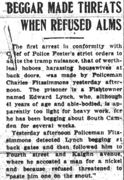 Beggar Made Threats When Refused Alms, page 1