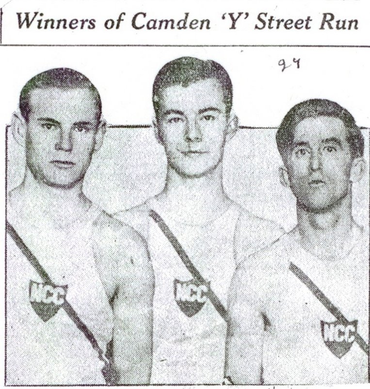 Winners of Camden 'Y' Street Run — L to R: John Glazer, Bill Gallagher, Henry Melchord, October 27, 1928