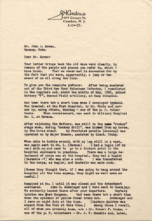 Letter from John H. Andrus to John J. Moran, page 1, January 14, 1937