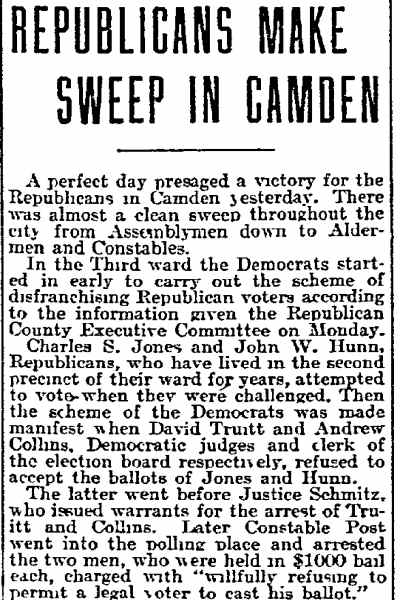 Philadelphia Inquirer, November 4, 1903 — Republicans Make Sweep, page 1