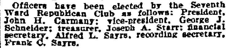 Philadelphia Inquirer, December 6, 1899 — Seventh Ward Republican Club