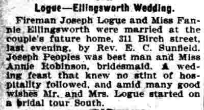 Camden Daily Courier, June 23, 1899 — Logue-Ellingsworth wedding