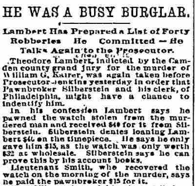 Philadelphia Inquirer, February 11, 1894, page 1