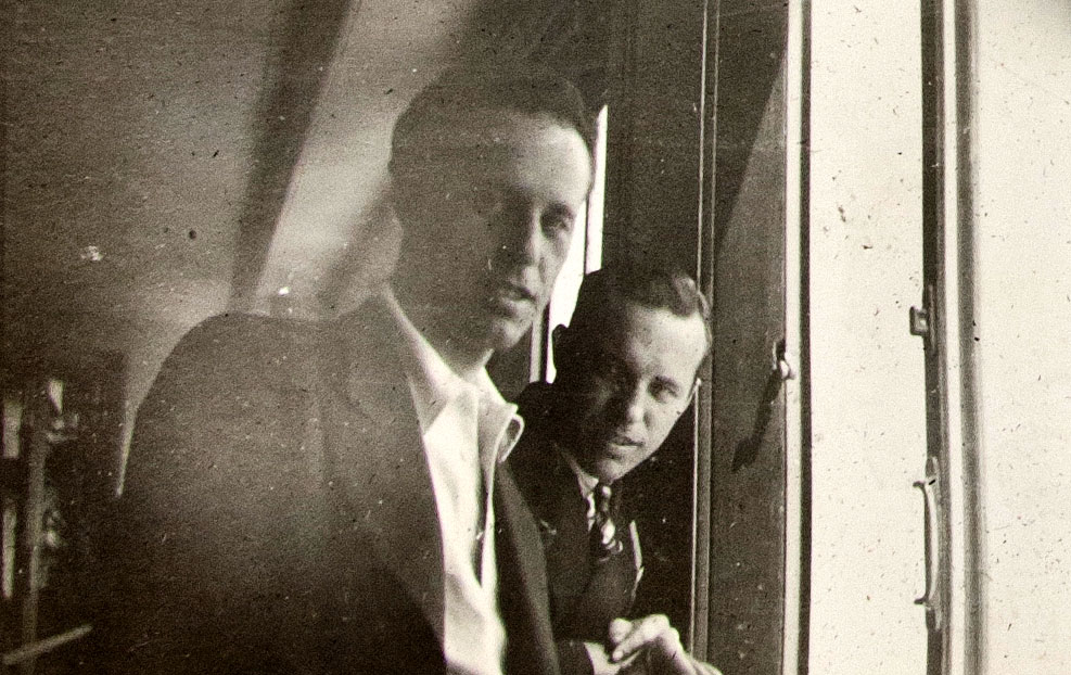 Peter and Frank Trado aboard the Normandie, July 1936