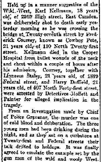 Philadelphia Inquirer October 14, 1912, page 2 of article