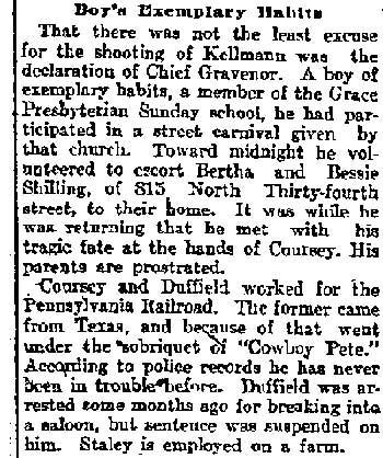 Philadelphia Inquirer October 14, 1912, page 5 of article