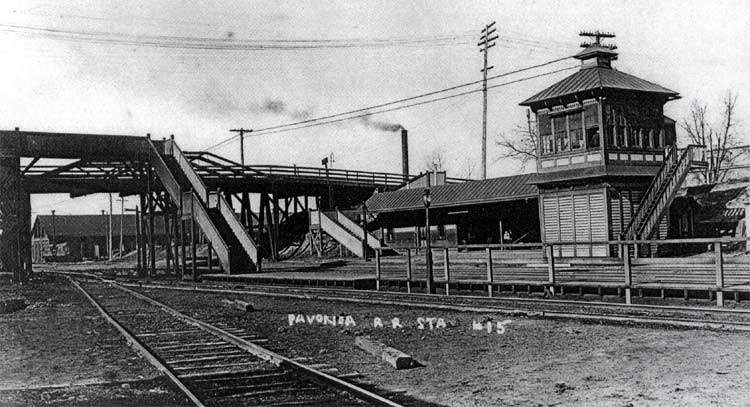 Postcard view of the Pavonia Railroad Station at North 27th Street, circa early 1900s