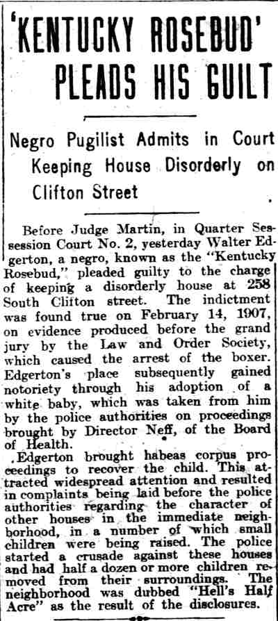 Philadelphia Inquirer, April 20, 1911 — Kentucky Rosebud