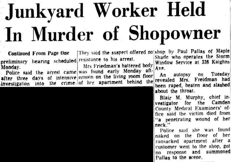 Junkyard Worker Held In Murder of Shopowner, continued