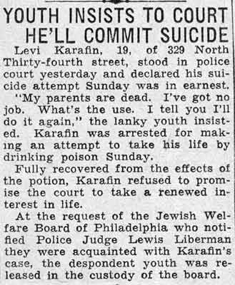 Levi Karafin, North 34th Street, Camden Courier-Post, February 11, 1936