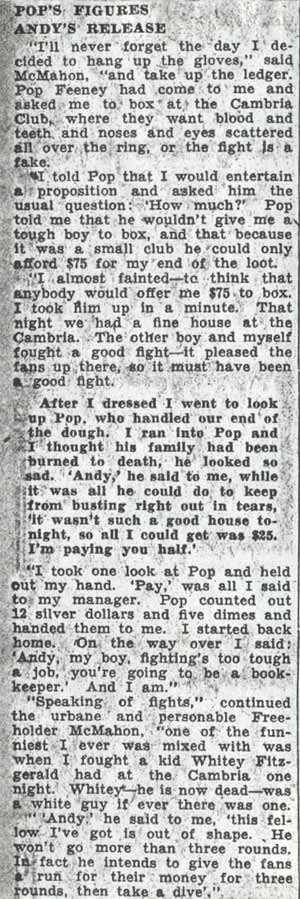 Gordon Mackay column about Andy McMahon, part 2