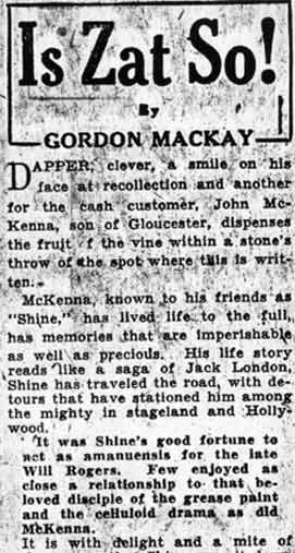 Camden Courier-Post, January 15, 1938 — Is Zat So! by Gordon Mackay, column 1