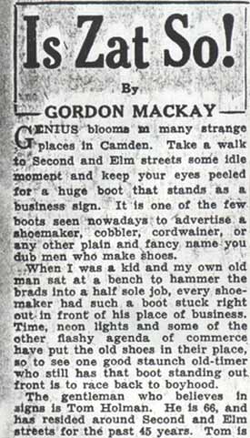 Is Zat So! — Gordon Mackay column, Camden Courier-Post, January 21, 1938 (1 of 6)