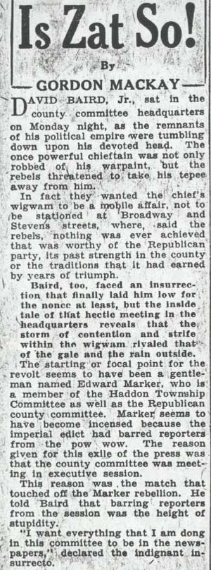 Is Zat So! column, January 26, 1938, page 1
