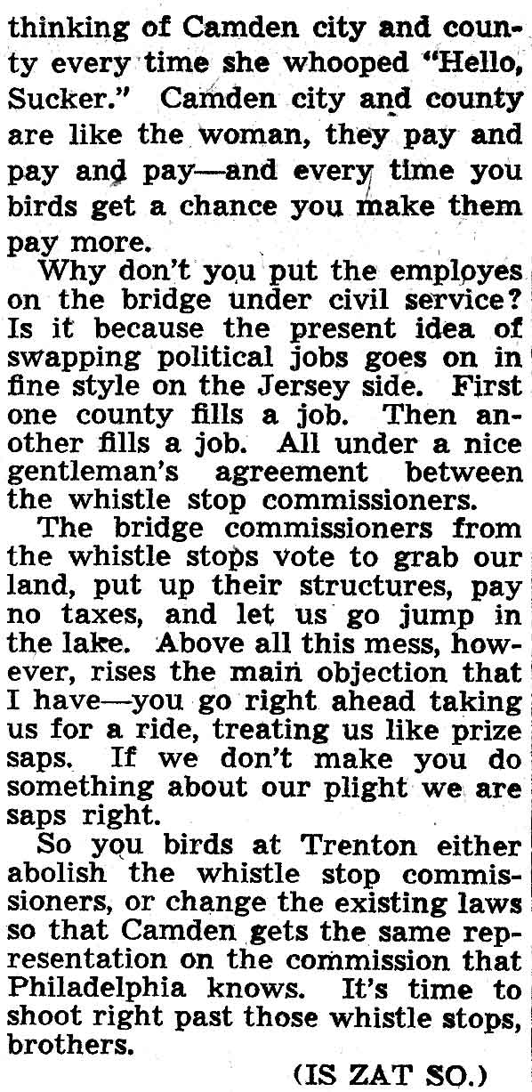 Is Zat So! - Camden Courier-Post, February 22, 1938
