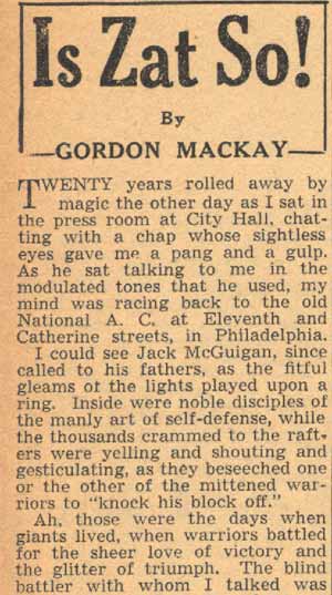 Camden Courier-Post, June 1, 1938, Gordon Mackay column on Frankie Conway, page 1