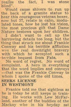 Gordon Mackay column on Frankie Conway, page 4