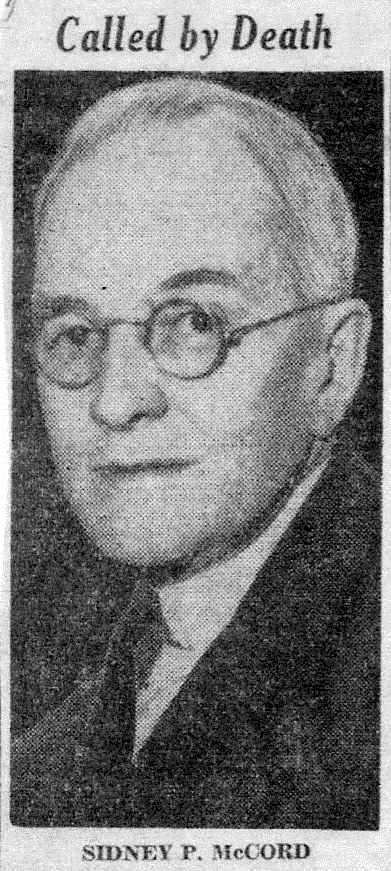 Sidney P. McCord obituary, October 1944, panel 1
