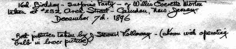 Guest list for Willis Everett Morton birthday party