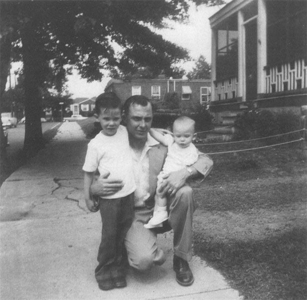 Rocco Nasuti and his sons Gary and Glenn, about 1958 on Remington Street