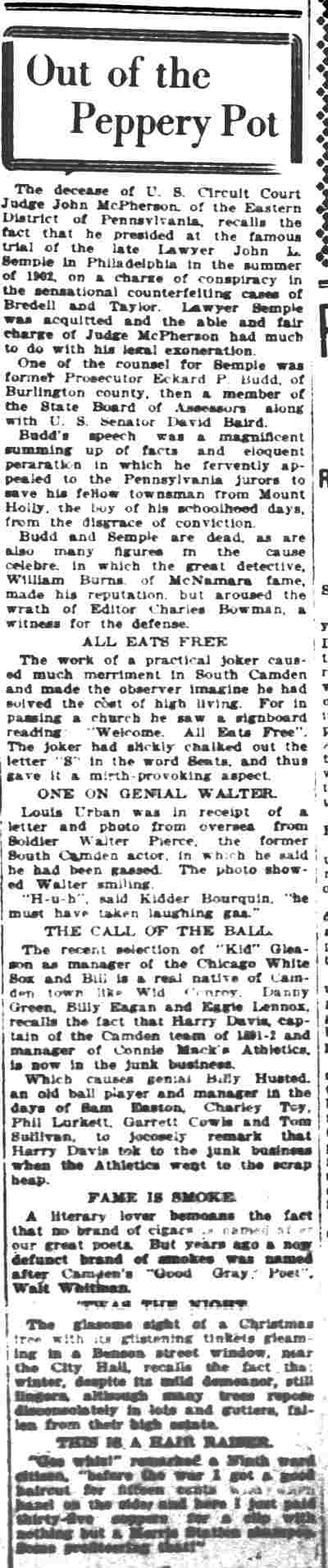 The Peppery Pot by Mack, Camden Daily Courier, January 23, 1919