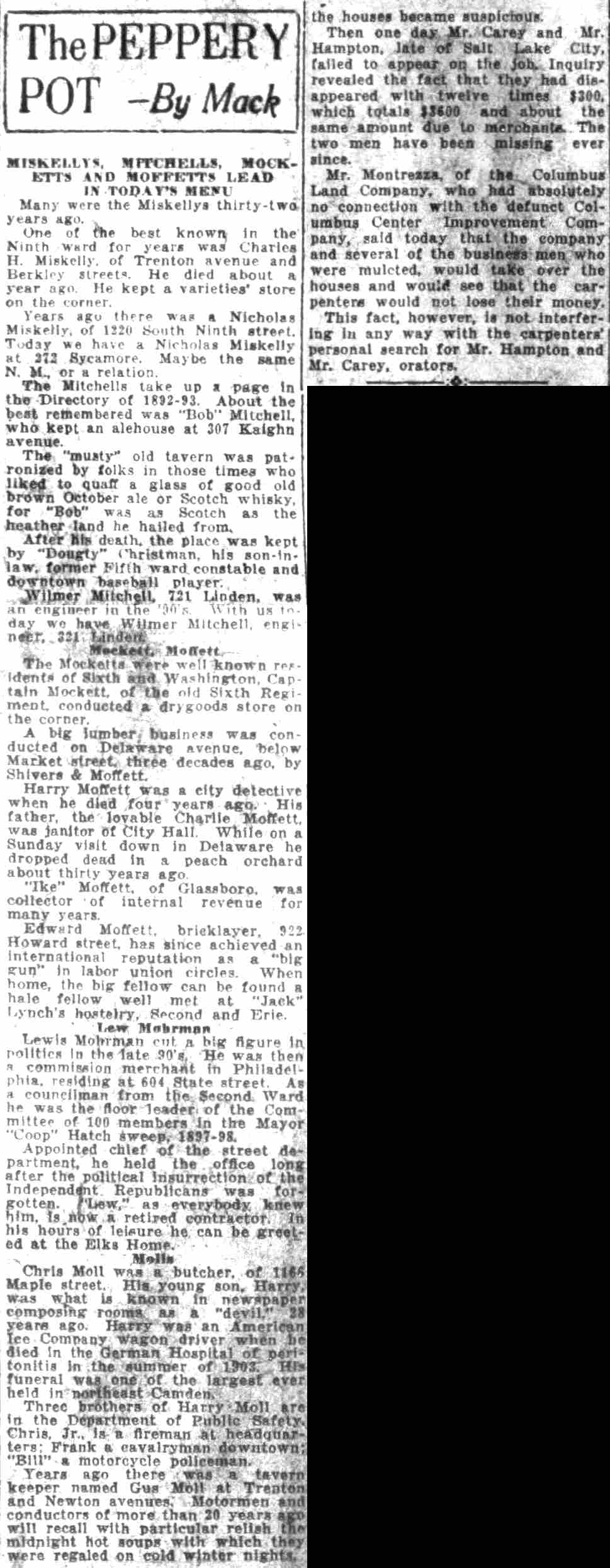 The Peppery Pot by Mack, Camden Daily Courier, October 7, 1924