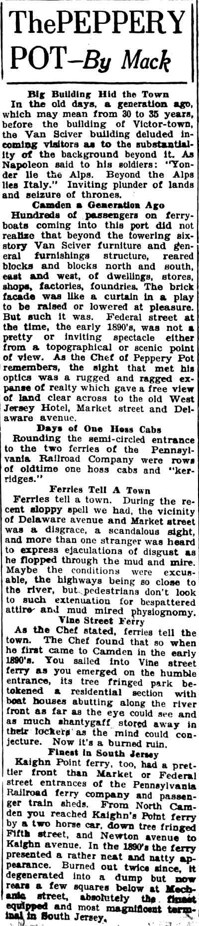 The Peppery Pot by Mack, Camden Daily Courier, December 7, 1927
