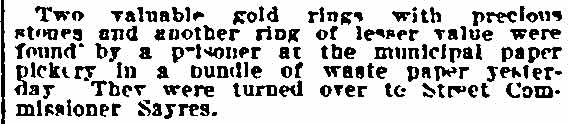 Philadelphia Inquirer article about Alfred Sayers, January 16, 1906
