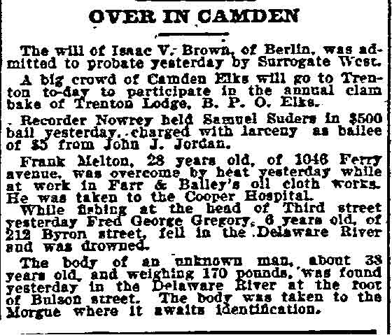 Over in Camden, Philadelphia Inquirer, August 23 1898