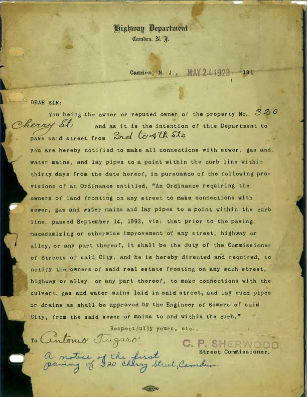 Paving contract document