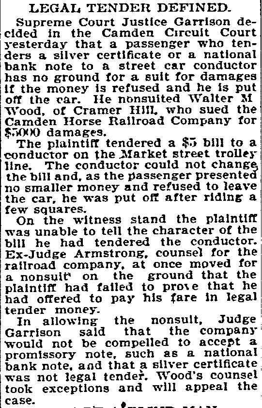 Philadelphia Inquirer, April 26, 1895