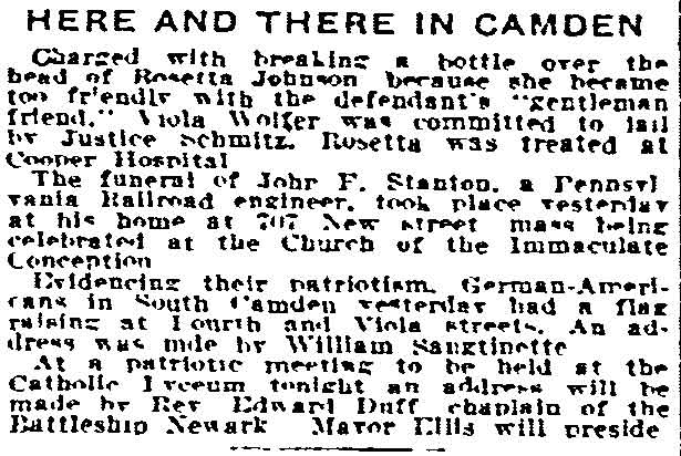 Here and There in Camden — Philadelphia Inquirer, May 29, 1917
