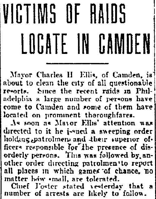 Philadelphia Inquirer, July 9, 1905 — Victims of Raids Locate in Camden