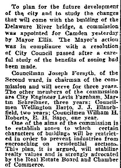 Philadelphia Inquirer, October 5, 1921 — Development Body for Camden Named (continued)