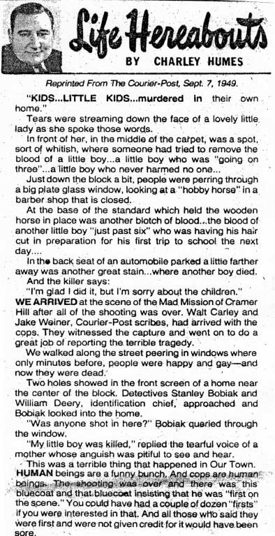 Camden Courier-Post, September 7, 1949 — Life Hereabouts by Charley Humes