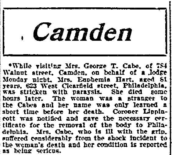 Philadelphia Inquirer, February 15, 1905