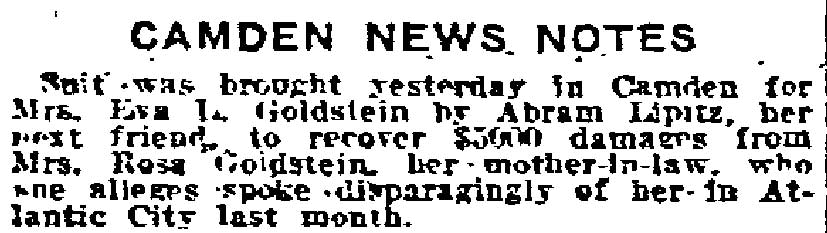 Dr. Hyman I. Goldstein, Abram Lipitz, Rosa Goldstein, Philadelphia Inquirer, September 13, 1918