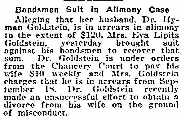 Dr. Hyman I. Goldstein and Eva Lipitz Goldstein, Philadelphia Inquirer, December 14, 1919