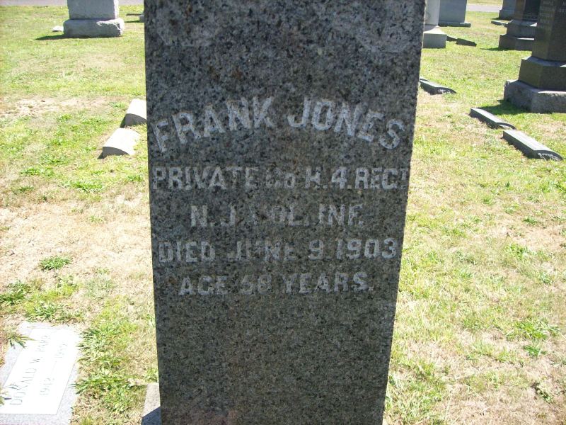 Grave of Frank S. Jones, detail