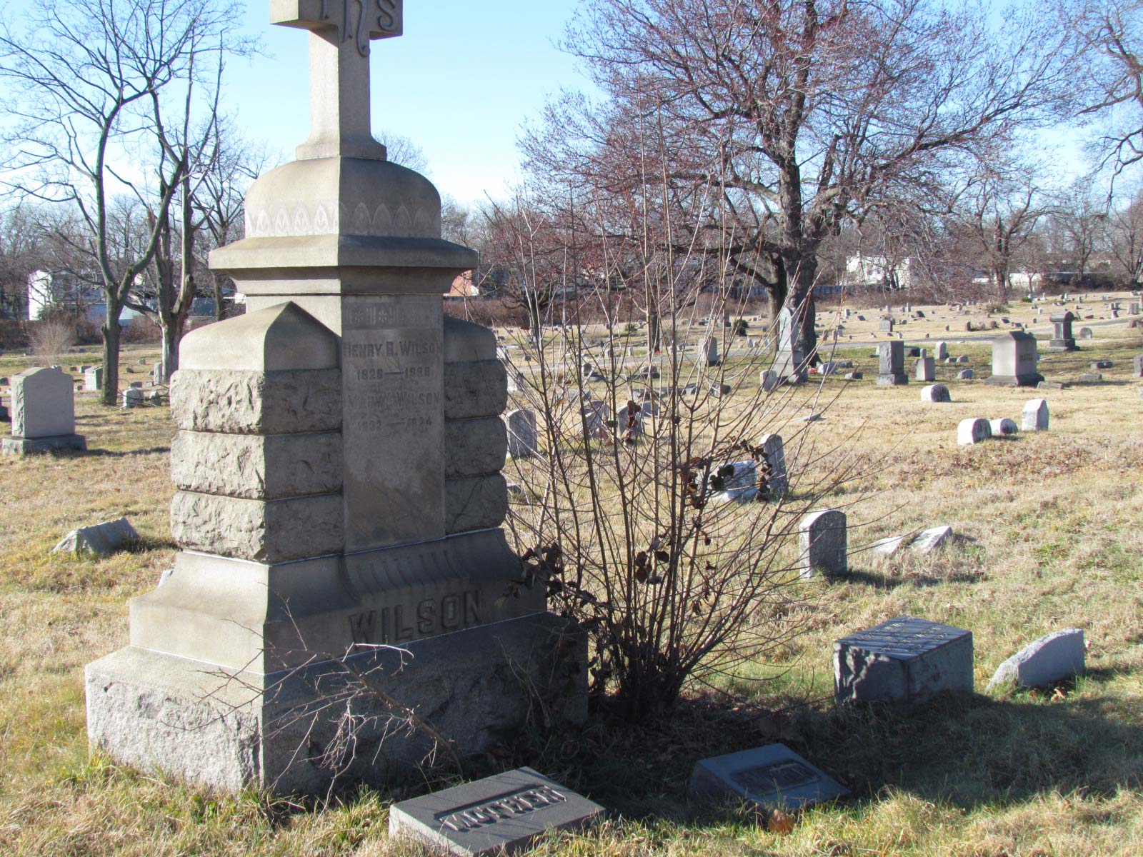 Henry B. Wilson grave marker, Evergreen Cemetery, Camden NJ