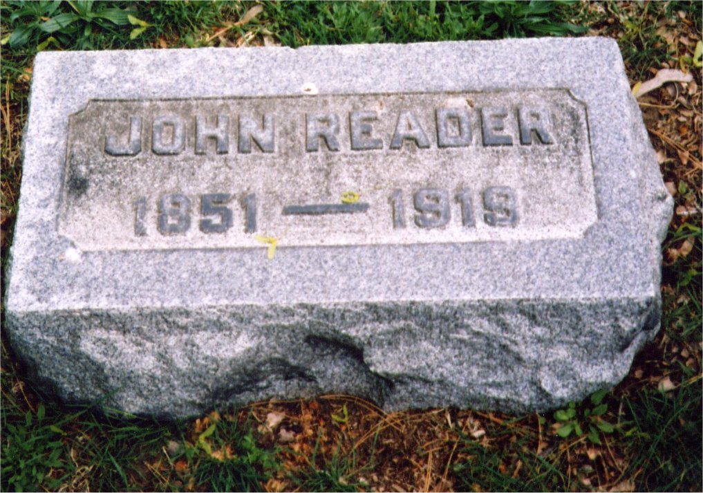 John Reader gravestone at Harleigh Cemetery