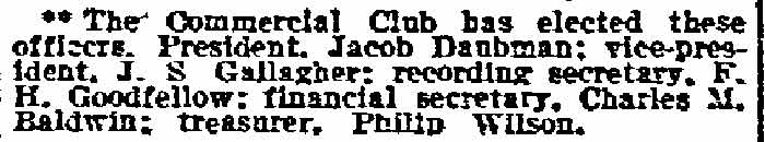 Commercial Club, Philadelphia Inquirer, January 4, 1907