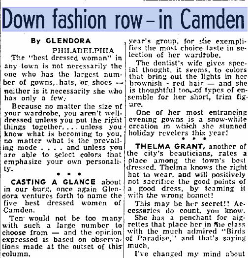 Best-dressed women in Camden article, part 1