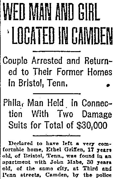 Philadelphia Inquirer, October 15, 1922