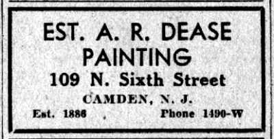 Est. A. R. Dease Painting business advertisement, June 1, 1932