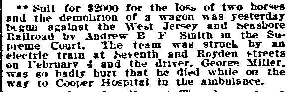 Philadelphia Inquirer article, May 26, 1910