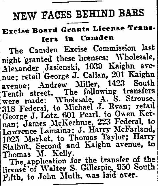 Liquor licenses granted article, June 7, 1906