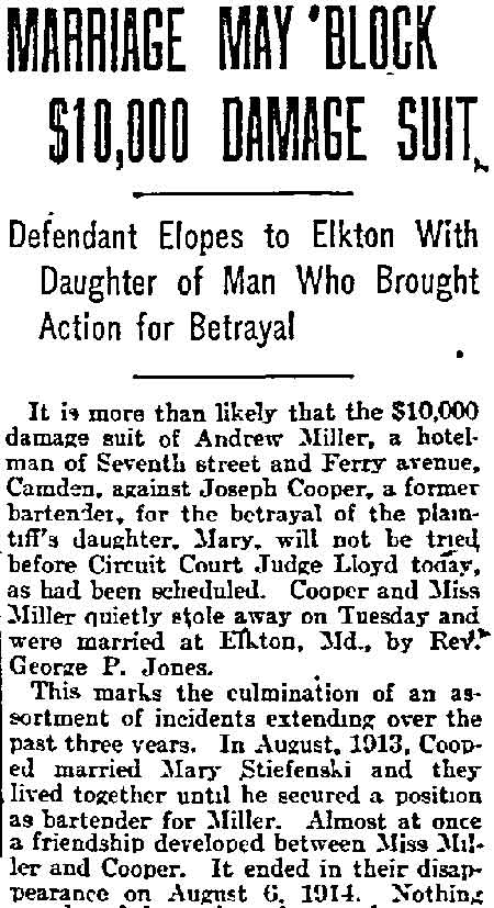 Newspaper article, October 15, 1916, part 1