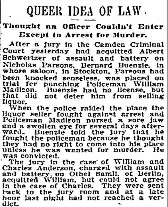 Newspaper article from October 25, 1895