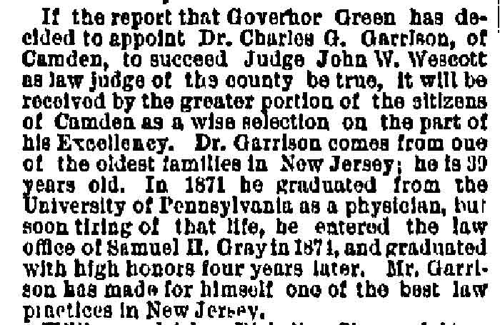 Philadelphia Inquirer, March 19, 1887